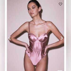 NWT Fleur Du Mal Satin Bullet Bodysuit